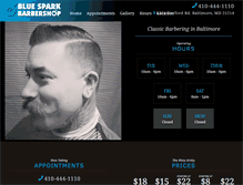 Tablet Screenshot of bluesparkbarbershop.com